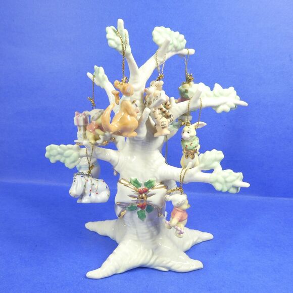 Lenox Winnie the Pooh Hundred Acre Wood Porcelain Christmas Tree w/10 Ornaments - Picture 1 of 16